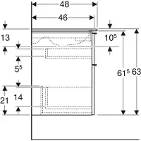Geberit iCon Set lavabo pour meubles avec meuble sous-lavabo, 2 tiroirs, 75x63x48 cm, 502336, 502.332.JK.1