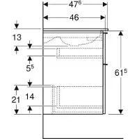 Geberit iCon Set lavabo pour meubles avec meuble sous-lavabo, 2 tiroirs, 120x63x48 cm, 502334, 502.338.JK.1