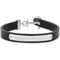 Paul Hewitt Bracelet Signum Collection Acier inoxydable Noir, (18 cm, Acier inoxydable, Cuir)