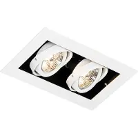 QAZQA Spot encastré moderne blanc 2 lumières orientable - Oneon 70