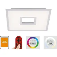 Leuchtendirekt Plafonnier LED, rétroéclairage, intensité lumineuse variable, télécommande, L 45 cm