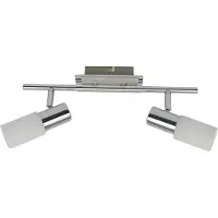 Rabalux 6097 Spot de plafond à 2 projecteurs Logan, E14, blanc argenté, style moderne, 36,5 cm