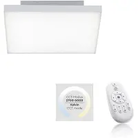 Leuchtendirekt Plafonnier LED, panneau, gradable, télécommande, 29,5x29,5 cm