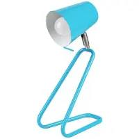 Rabalux Lampe de bureau Olaf métal bleu L:10,5cm H:33cm fonctionne uniquement avec une ampoule à économie d'énergie, interrupteur à fil