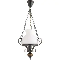 Rabalux Lampe suspendue Petronel Lampe de couronne Lampe suspendue métal bois verre IP20
