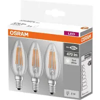 Osram Led Clair Flamme E14 4w Froid Boite De 3 -