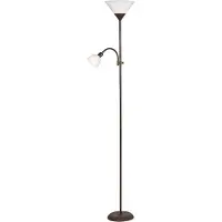 Rabalux Lampadaire brun Action avec abat-jour blanc pour ampoules E27+E14 4188
