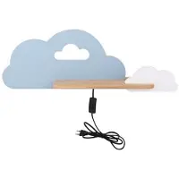 Candellux Lighting Sp. z o.o Applique murale LED CLOUD, bois clair et bleu, 5 W, blanc neutre, 250 lm, métal, dimensions : 18,5 x 53 x 12 cm, IP20, Candellux