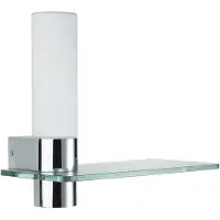Paulmann Applique murale/plafond Asterion IP44, verre. LED 4,5W, 425mm, chromé/opale, 230V, métal/verre