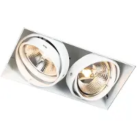 QAZQA Spot encastré blanc GU10 AR111 sans bordure 2 lumières - Oneon