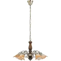 Rabalux Suspension Rustic 3 en métal/ bois verre bronze/ noyer/ marron Ø70cm H:38cm