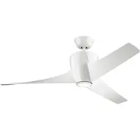 Kichler Phree ventilateur de plafond silencieux avec lumière LED Ø142cm + télécommande Blanc, Ventilateur, Blanc