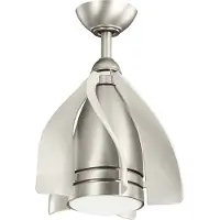 Kichler Terna ventilateur de plafond silencieux avec lumière LED Ø38cm + télécommande Champagne, Ventilateur, Argent