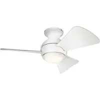 Elstead Lighting Sola ventilateur de plafond silencieux avec lumière LED Ø86cm + télécommande Mat blanc, Ventilateur, Blanc