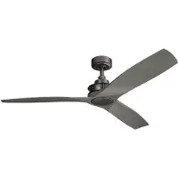 Elstead Lighting Ried ventilateur de plafond silencieux Ø142cm + télécommande, Ventilateur, Marron