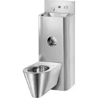 Delabie Ensemble de toilettes pour établissement pénitentiaire KOMPACT TC, modèle WT WC, fixation murale, acier inoxydable 1.4301
