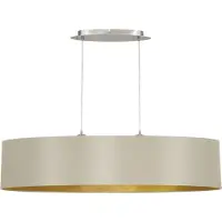 Eglo 31618 Maserlo Lampe à suspendre acier nickel mat textile taupe or