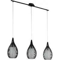 Eglo 94389 Razoni Lampe à suspendre 3xE27 acier noir blanc