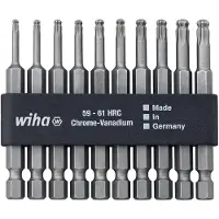 Wiha 32804 Bit Set Professional 70 mm TORX tête sphérique - 1/4" - dans réglette d'embouts - 10 pcs