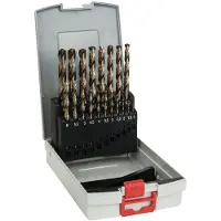 Bosch Forets à métaux HSS-Co (alliage cobalt), DIN 338, set ProBox de 19 pièces 1-10 mm