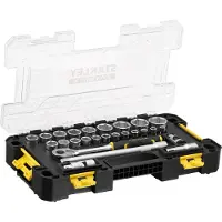 Stanley Jeu de douilles STAK 1/2, 26 pièces (10 mm, 11 mm, 12 mm, 13 mm, 14 mm, 15 mm, 16 mm, 17 mm, 18 mm, 19 mm, 20 mm, 21 mm, 22 mm, 23 mm, 24 mm, 27 mm, 30 mm, 32 mm, 34 mm, 8 mm, 9 mm)