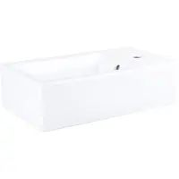 Differnz Force Lavabo compact 40x22x11,5cm 1 trou de robinet Rectangulaire Céramique Blanc 38.005.31