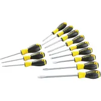 Stanley Jeu de 12 tournevis - - Essential - Poignée résine thermoplastique