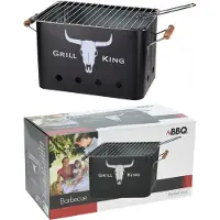 Eurocatch Outdoor Barbecue rectangulaire BBQ-Grill King, zinc, 32 x 20 x 20 cm, noir