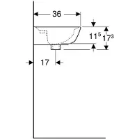 Geberit Keramag / Lave-mains Renova 45 cm blanc avec KeraTect émaillage spécial 500375018 (360 mm, 450 mm)