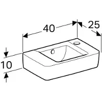 Geberit Lave-mains RENOVA PLAN m HL droite avec trop-plein 400x250mm blanc (250 mm, 400 mm)