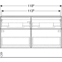 Geberit iCon meuble sous-lavabo double, 4 tiroirs, 118,4x61,5x47,6 cm, 502309, 502.309.JK.1
