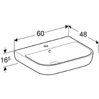 Geberit Keramag / lavabo Smyle 60 cm blanc avec revêtement 500228018 (480 mm, 600 mm)