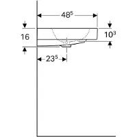 Geberit Lavabo pour meuble iCon 120 x 48,5 cm blanc 124025000 (485 mm, 1200 mm)