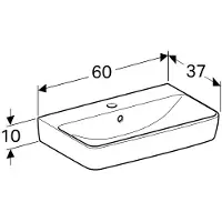 Geberit Renova Compact WT, 600 x 370 mm, avec HL, avec ÜL, 1 pièce.