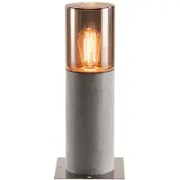 SLV Lisenne Pole 40 Lampadaire IP54 en basalte Abat-jour en verre fumé