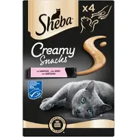 Sheba Creamy Snacks 44 Sticks Au Saumon Friandise Crémeuse Pour Chat 12g (11x4)