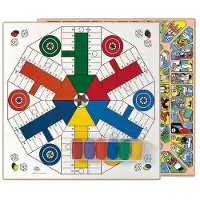 Cayro Plateau De Parchís 6 Joueurs Et Oca En Bois Avec Accessoires Jeu De Société 40x40 Cm