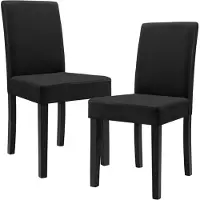 En.casa Chaise de salle à manger 'Hamburg' (lot de 2) Chaise rembourrée en similicuir pieds en bois noir