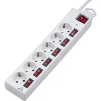 Renkforce Multiprise de protection contre les surtensions 6x blanc contact de protection