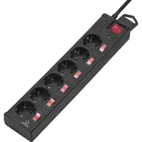 Renkforce 615B-CMB-S Multiprise de protection contre les surtensions 6x noir contact de protection 1 pce