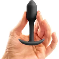 B-Vibe Snug Plug 1 - plug anal lesté (55g) - noir