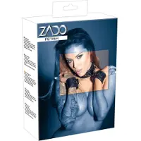 Zado - collier en cuir avec menottes - noir