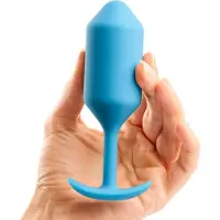 B-Vibe Snug Plug 3 - double bouchon anal (180g) - bleu