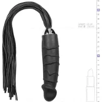 EasyToys - flogger et gode double usage - silicone noir