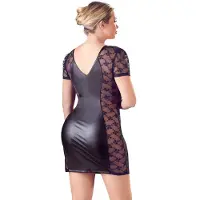 Cottelli - nuisette grande taille - dentelle et nœud - noir - 2XL