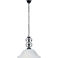 Rabalux 7776 Lustre à 1 spot Dorothea, E27, noir et blanc, rond, style méditerranéen, ø400 mm