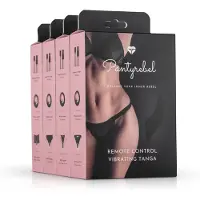Huismerk Pantyrebel - string noir vibrant, sans fil et radio, rechargeable (taille S-L)