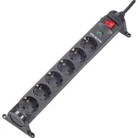 Renkforce Multiprise à protection contre les surtensions 6x noir contact de protection 1296309 (1296309)