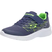 SKECHERS Garçon Microspec Texlor Sneaker, Navy, 27.5 EU