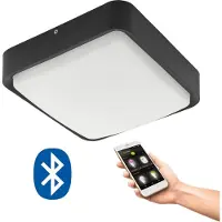 Eglo 33573 PIOVE-C LED Applique murale / Plafonnier d'extérieur 14W Noir Blanc Bluetooth Blanc chaud IP44 Dimmable